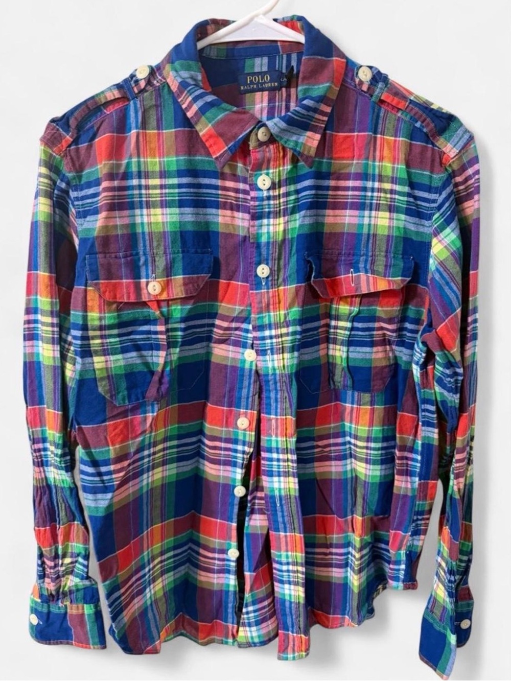 Ralph Lauren Multicolor Plaid Button-Down Shirt - Blue/Red/Green